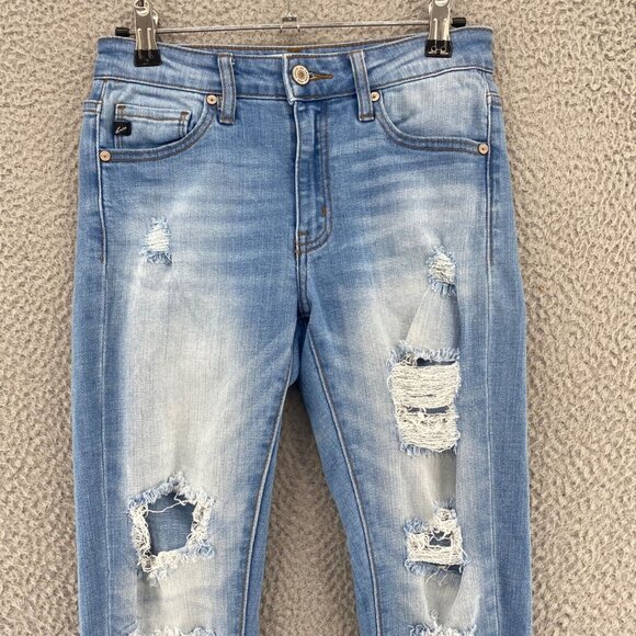 KanCan Jeans Women 1 24 Caroline Blue Ankle Skinny Distressed Light Wash Stretch - Picture 2 of 12